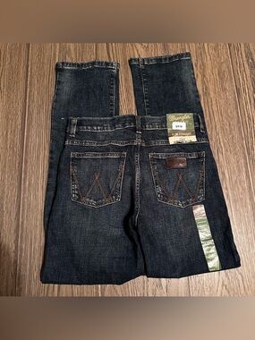 Wrangler Kids Dark Wash Blue Slim Straight Jeans